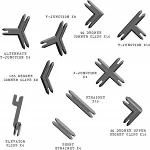 Plastic Terrain Clips, Battle Systems Ltd — gray mounting clips for tabletop scenery