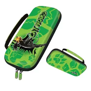 Hardshell portable game console case Hyperkin M07541-MTCN — PEVA, Green/Multicolour, 50.8×146×280 mm