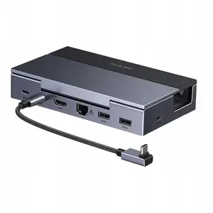 Docking station UGREEN CM800 6-in-1 for handheld consoles Steam Deck / Asus ROG Ally USB-C to HDMI 4K 120Hz, 2× USB-A, USB-C, RJ45 (gray)