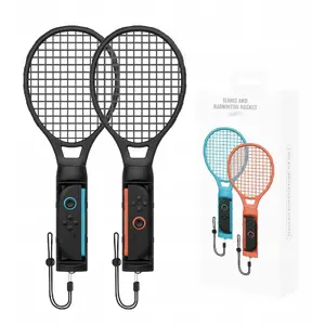 2x bādmintona raketes JYS SB11075 — 2 melnas raketes, aksesuārs Nintendo Switch Joy‑Con