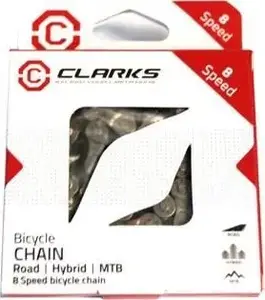 Bicycle chain Clarks C8E, 8-speed, with master link, nickel-plated, for e-bikes