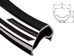 Alexrims mountain bike rim SC PRO 29" x 32 holes Tubeless Ready drilled for disc, capped, black