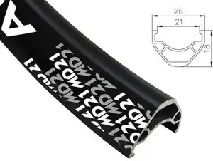 Alexrims MTB rim MD21 29" x 36H Tubeless Ready, drilled for disc brake, black (ALX-MD212936)