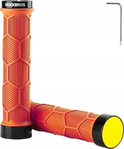 Bicycle Handlebar Grips RockBros model 1024573 TPR with Reflective Strip, Orange