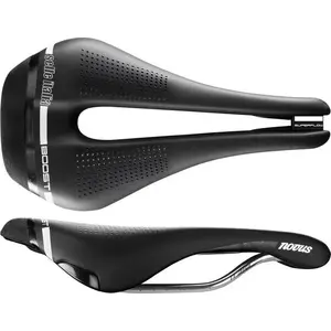 Saddle Selle Italia Novus Boost Superflow S – titanium rails Ti 316, Fibra-Tek cover, black, size S