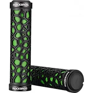 Bicycle Handlebar Grips Rockbros rubber non-slip Ø22 mm black-green