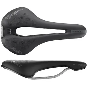Седло Selle Italia Flite Boost Gravel Ti316 Superflow L — 232 г, черное, Superflow вырез