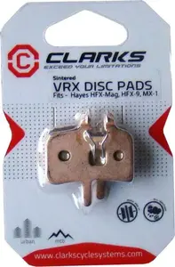 Brake pads Clarks model CLA-VRX814C for Hayes HFX-Mag, MX-1, Mag HFX-9 — sintered metallic compound