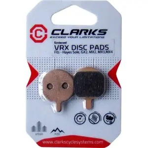 Brake pads Clarks for HAYES models (Sole, GX2, MX2, MX3, MX4) sintered metallic