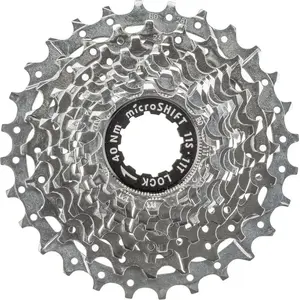 Кассета Microshift Centos 11 скоростей, стальная, совместима с Shimano, диапазон 11–25T, хром