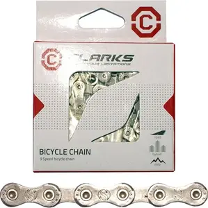 Bicycle Chain Clarks CLA-C9 9-speed, 1/2" x 11/128", 116 links, 6.4 mm, with quick link, silver