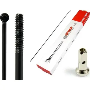 Spokes set Cn Spoke CN-STD222C stainless steel 2.0-2.0-2.0 mm, length 222 mm, 144 pcs with nipples, black