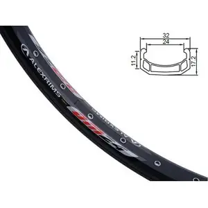 Wheel rim Alexrims ALX-DM24484 24" x 48 CNC black — drilled side, capped