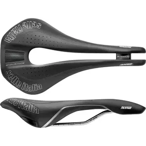 Saddle Selle Italia NOVUS SUPERFLOW ENDURANCE S Ti 316 Tube 7 Fibra-tek Black - short rail (S)
