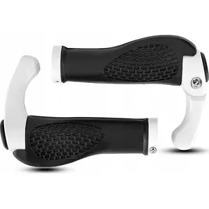 Bike Handlebar Grips with Bar Ends RockBros 1024538 — Anti-Slip White