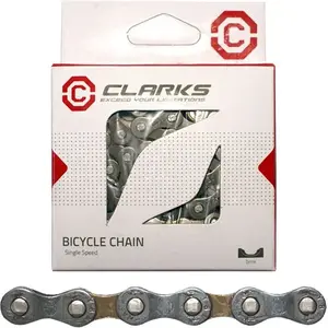 Bicycle Chain Clarks C410 Single Speed 1/2" x 1/8" 116 Links with Master Link, Standard Dark