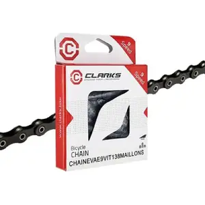Bicycle chain Clarks C9E 9-speed, 138 links, nickel-plated, connector pin, for e-bikes