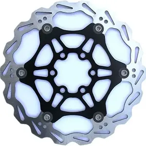 Brake rotor Clarks CFR-06 160 mm, floating design, aluminum spider, IS mount, silver-black