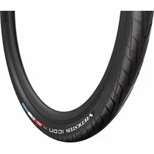 Bicycle tyre Vredestein Icon 28x2.20 (55-622), wire bead, 55 TPI, puncture protection, black with reflective strip