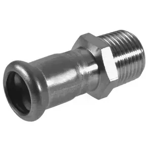 Пресс‑муфта KAN-therm 18x3/4" с наружной резьбой 3/4", нержавеющая сталь, MPN 6190613