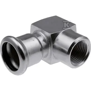 KAN-therm короткое стальное колено 90° с внутренней резьбой Rp1/2, Ø28 (модель 1509069013)