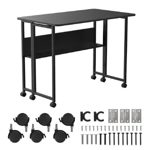 Folding desk table MALMBERGS MC-126 B — mobile black, 100×58 cm, load capacity 50 kg