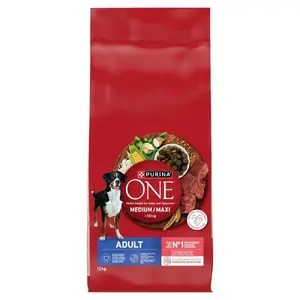 Dog food Purina Nestlé PURINA ONE MED/MAX Adult Beef & Rice 12 kg
