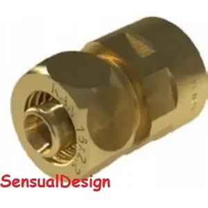 Brass screw coupling KAN-therm GW UltraLine 16 G1/2 - threaded pipe connector