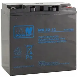 Sealed AGM Rechargeable Battery mw power MW22-12 12V 22Ah, maintenance-free