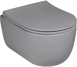 Wall-hung WC set Vilarte compact ceramic bowl Gray Mel, model MEL-147-006-LM
