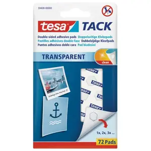 Самоклеящиеся крепёжные плитки Tesa TACK прозрачные 72 шт. H5940800