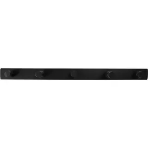 Wall-mounted coat rack Home It 5 hooks 50×4×7 cm pine black