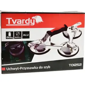 Tvardy присоска-держатель для стекла ALU 3×125 мм, грузоподъёмность 190 кг, модель T01252