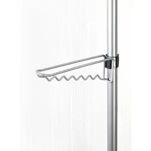 Вешалка-полка Wenko 6200060100, металлический каркас, 5 крючков, черно-серая, 610×280×3000 мм