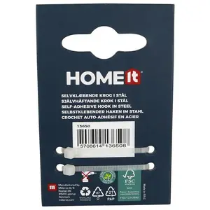 Самоклеющийся одинарный крючок Home It 13650, матовый хром