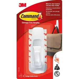 Reusable Command Large White Hook by Command, model 3M-UU007827072 — large white reusable wall hook