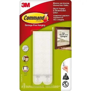 3M Command lieli lipīgie stiprinājumi gleznām — bez bojājumiem, atkārtoti lietojami