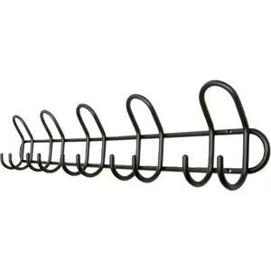 Wall-mounted coat rack Home It P5 with 5 hooks, black