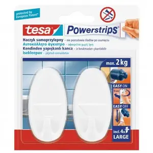 Крючок самоклеящийся Tesa Powerstrips 2 шт круглый большой белый H5801354