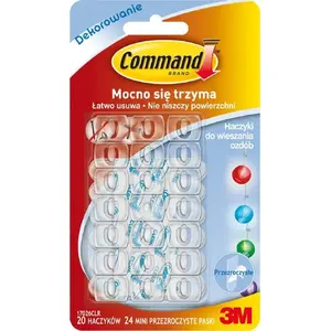 Āķi 3M Command 20 gab. plastmasas noņemami bez bojājumiem karināšanai