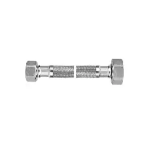 Гибкий подводящий шланг FERRO PWS85 в стальной оплётке 1/2" x 3/8" 60 см гайка-гака