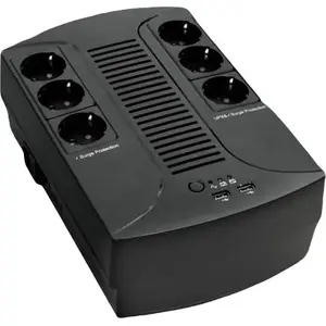 Nepārtraukta barošanas avots EUROCASE EA200PLUS-850VA-EVO — 850 VA, 4 kontaktligzdas, melns