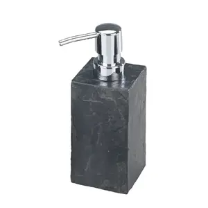 Дозатор для мыла WENKO Slate Rock 0,25 л из полирезина, антрацит, 82×59×170 мм