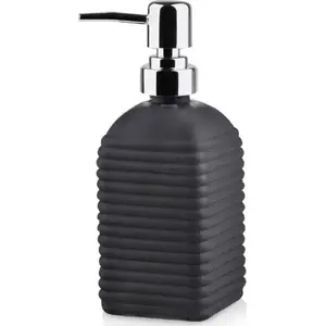 Soap dispenser Vilde glass refillable liquid dispenser black 450 ml