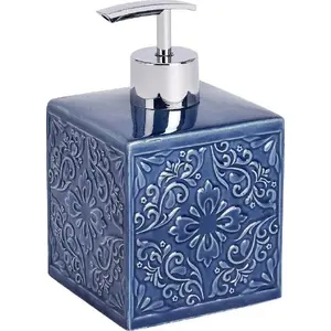 Дозатор для мыла Wenko Cordoba Blue 500 мл — настенный или настольный диспенсер для жидкого мыла