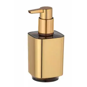 Диспенсер для мыла Wenko Auron gold — настольный пластиковый, 0,3 л, 80×80×165 мм