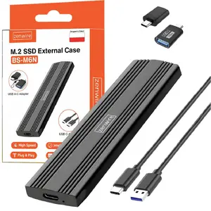 Корпус SSD zenwire BS-M6N — M.2 SATA (NGFF) в USB-C для дисков 2230/2242/2260/2280