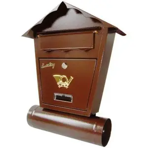 Mailbox with newspaper tube No name SD2T — brown
