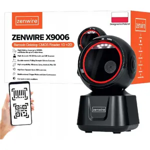 Wired Desktop Barcode Scanner zenwire X9006 — 1D/2D QR, USB