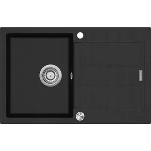 Kitchen granite sink with drainer Concept Solution DG10C45bc — black